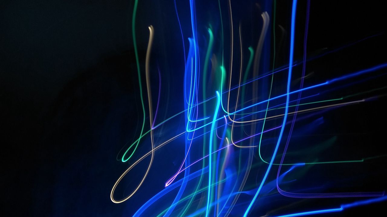 Wallpaper light, lines, freezelight, abstraction, blue, dark