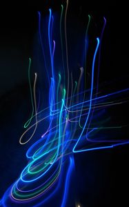 Preview wallpaper light, lines, freezelight, abstraction, blue, dark
