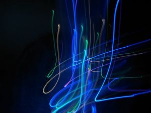 Preview wallpaper light, lines, freezelight, abstraction, blue, dark