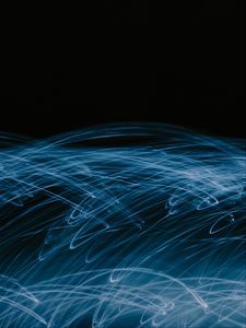 Preview wallpaper light, lines, freezelight, long exposure, blue, abstraction