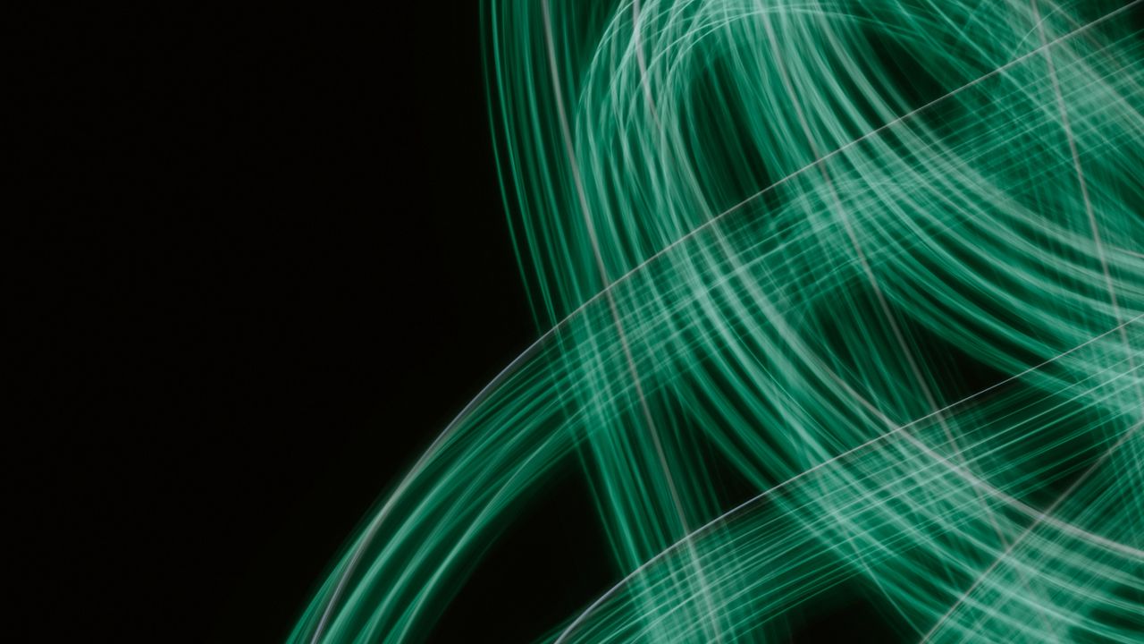 Wallpaper light, lines, freezelight, blur, abstraction, green