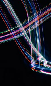 Preview wallpaper light, lines, freezelight, long exposure, dark