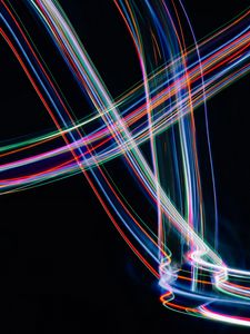 Preview wallpaper light, lines, freezelight, long exposure, dark