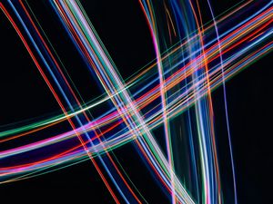 Preview wallpaper light, lines, freezelight, long exposure, dark