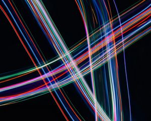 Preview wallpaper light, lines, freezelight, long exposure, dark