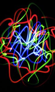 Preview wallpaper light, lines, freezelight, long exposure, abstraction, colorful