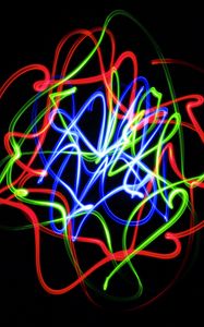 Preview wallpaper light, lines, freezelight, long exposure, abstraction, colorful