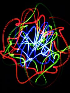Preview wallpaper light, lines, freezelight, long exposure, abstraction, colorful