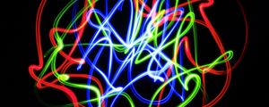 Preview wallpaper light, lines, freezelight, long exposure, abstraction, colorful