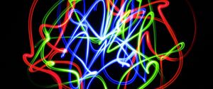 Preview wallpaper light, lines, freezelight, long exposure, abstraction, colorful
