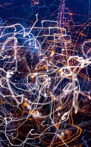 Preview wallpaper light, lines, long exposure, abstraction, tangled