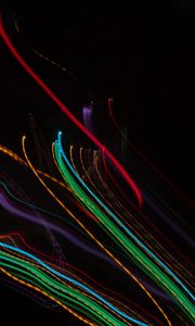 Preview wallpaper light, lines, long exposure, abstraction, colorful