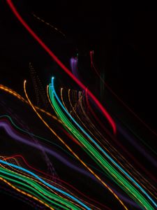 Preview wallpaper light, lines, long exposure, abstraction, colorful