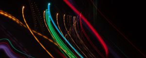 Preview wallpaper light, lines, long exposure, abstraction, colorful