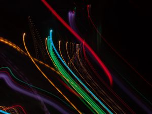 Preview wallpaper light, lines, long exposure, abstraction, colorful