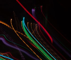 Preview wallpaper light, lines, long exposure, abstraction, colorful