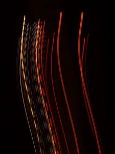 Preview wallpaper light, lines, long exposure, abstraction, red