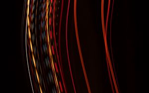 Preview wallpaper light, lines, long exposure, abstraction, red