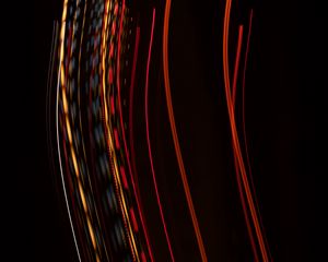 Preview wallpaper light, lines, long exposure, abstraction, red