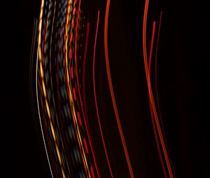 Preview wallpaper light, lines, long exposure, abstraction, red