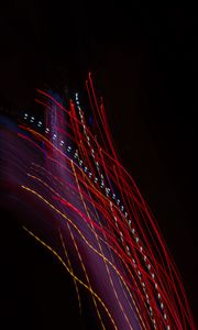 Preview wallpaper light, lines, long exposure, red, abstraction