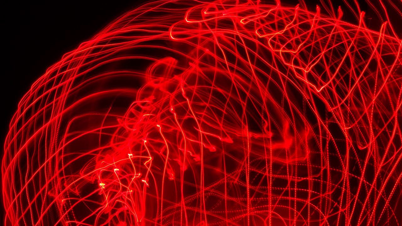 Wallpaper light, lines, long exposure, freezelight, red, abstraction