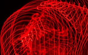 Preview wallpaper light, lines, long exposure, freezelight, red, abstraction