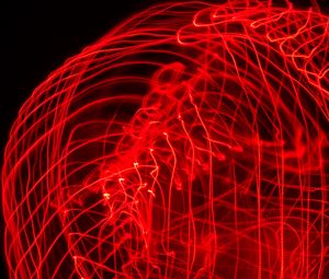 Preview wallpaper light, lines, long exposure, freezelight, red, abstraction