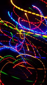 Preview wallpaper light, lines, long exposure, freezelight, abstraction, colorful
