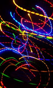 Preview wallpaper light, lines, long exposure, freezelight, abstraction, colorful