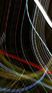 Preview wallpaper light, lines, long exposure, freezelight, colorful, abstraction