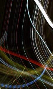 Preview wallpaper light, lines, long exposure, freezelight, colorful, abstraction