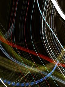 Preview wallpaper light, lines, long exposure, freezelight, colorful, abstraction