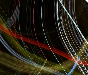 Preview wallpaper light, lines, long exposure, freezelight, colorful, abstraction