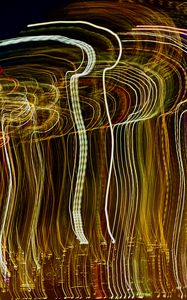 Preview wallpaper light, lines, long exposure, freezelight, abstraction, yellow