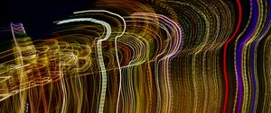 Preview wallpaper light, lines, long exposure, freezelight, abstraction, yellow