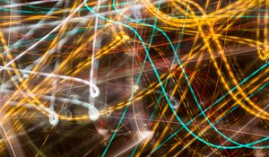 Preview wallpaper light, lines, long exposure, freezelight, yellow, blue, abstraction