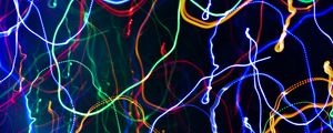 Preview wallpaper light, lines, long exposure, freezelight, distortion, abstraction, colorful