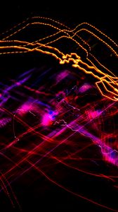 Preview wallpaper light, lines, neon, long exposure, abstraction