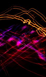 Preview wallpaper light, lines, neon, long exposure, abstraction