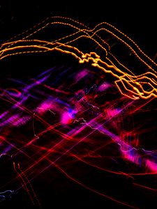 Preview wallpaper light, lines, neon, long exposure, abstraction