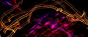 Preview wallpaper light, lines, neon, long exposure, abstraction