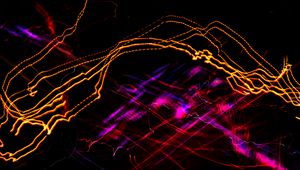 Preview wallpaper light, lines, neon, long exposure, abstraction