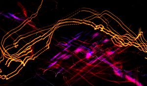 Preview wallpaper light, lines, neon, long exposure, abstraction