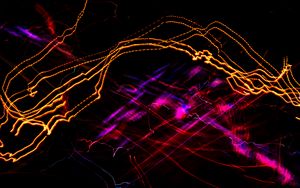 Preview wallpaper light, lines, neon, long exposure, abstraction