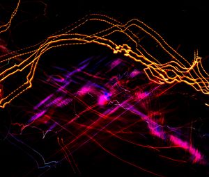 Preview wallpaper light, lines, neon, long exposure, abstraction