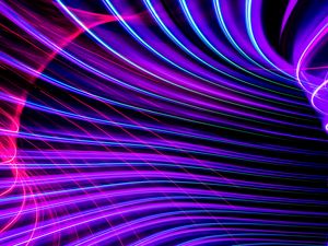 Preview wallpaper light, lines, neon, freezelight, abstraction, purple
