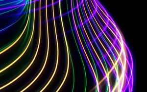 Preview wallpaper light, lines, neon, freezelight, abstraction, colorful