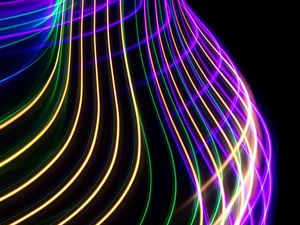 Preview wallpaper light, lines, neon, freezelight, abstraction, colorful