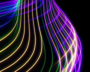 Preview wallpaper light, lines, neon, freezelight, abstraction, colorful